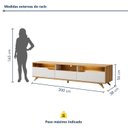 Ver imagem 3 de Rack para TV até 70 Polegadas com LED 200cm Pés em Madeira Maciça Diplomata