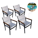 Ver imagem 1 de Kit 4 Cadeiras Piscina Amelia Tela Sling Área Externa e Interna