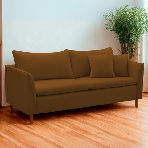 Sofá Living Kassia 2 Lugares 1,64m Linho Terracota Lansofbr
