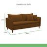 Sofá Living Kassia 2 Lugares 1,64m Linho Terracota Lansofbr - 4