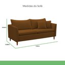 Ver imagem 4 de Sofá Living Kassia 2 Lugares 1,64m Linho Terracota Lansofbr