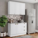 Ver imagem 1 de Cozinha Compacta Americana 5 Portas 3 Gavetas 100% Mdf Branco - Henn