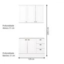 Ver imagem 4 de Cozinha Compacta Americana 5 Portas 3 Gavetas 100% Mdf Branco - Henn