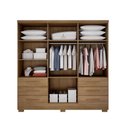 Ver imagem 4 de Guarda Roupa Solteiro Encant 6 Portas de Bater 6 Gavetas MDP com Espelho Cumaru-Fendi