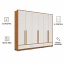 Ver imagem 4 de Guarda-Roupa Casal 100% MDF 6 Portas 3 Gavetas NT6035 Freijo / Off Notável Móveis