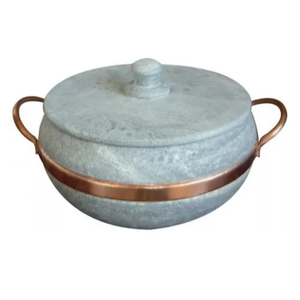 Panela Alças de Cobre Número 8 em Pedra Sabão