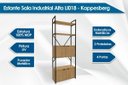 Ver imagem 2 de Estante Livreiro Casal Industrial Alta Li018 C/ 4 Portas Freijo/preto - Kappesberg