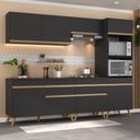 Ver imagem 2 de Cozinha Completa 5 Peças com Armário e Balcão Mp3713 Veneza Gb Preta