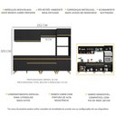 Ver imagem 4 de Cozinha Completa 5 Peças com Armário e Balcão Mp3713 Veneza Gb Preta