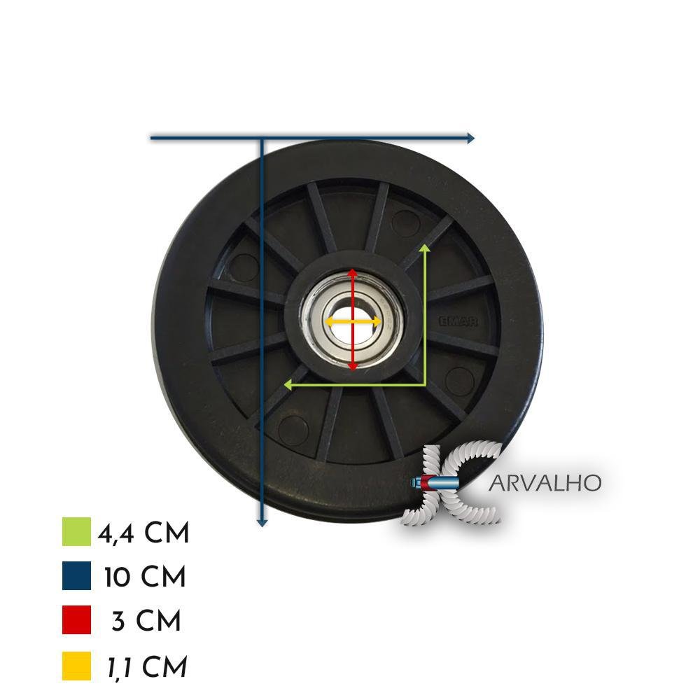 Roldana com Rolamento 100mm para Aparelhos Academia 10 Unid - 2