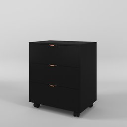 Gaveteiro Preto Multiuso Office Design 3 Gavetas Escritório Preto - 8