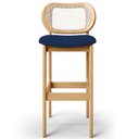 Ver imagem 3 de Banqueta Alta Para Cozinha Bancada Sala Tela Betta Fixa L02 Suede Azul Marinho - Lyam Lyam Decor
