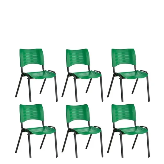 Kit 6 Cadeiras Plásticas 04 pés Verde - 2025