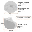 Ver imagem 5 de Poltrona Giratória 122cm Mercy Courino Caramelo | Linho Off White com Bege - Sallar Home