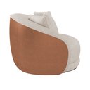 Ver imagem 7 de Poltrona Giratória 122cm Mercy Courino Caramelo | Linho Off White com Bege - Sallar Home