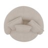 Poltrona Giratória 122cm Mercy Courino Caramelo | Linho Off White com Bege - Sallar Home - 6
