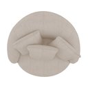 Ver imagem 6 de Poltrona Giratória 122cm Mercy Courino Caramelo | Linho Off White com Bege - Sallar Home