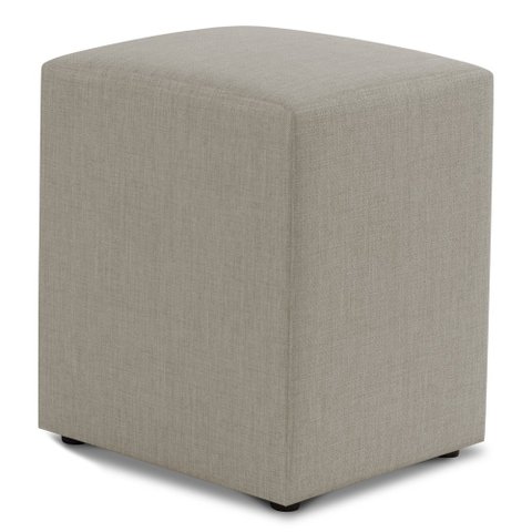 Puff Decorativo Sala de Estar Quadrado 36x47cm Linho Bege - Desk Design
