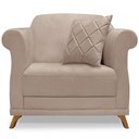 Ver imagem 4 de Kit 2 Poltronas Decorativas Retro Polo Linho Areia Ezz Areia