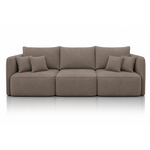 Sofá Modular Búzios - Conforto, Versatilidade e Design Contemporâneo:Veludo Marrom/2,60 sem Chaise