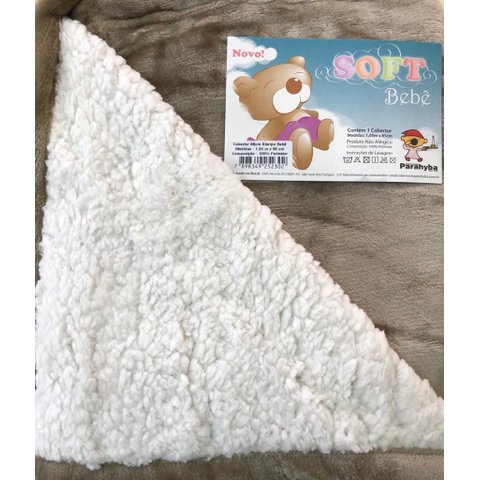 Cobertor Parahyba Mink Sherpa Bebê - Bebê - Camurça