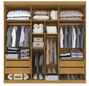 Ver imagem 3 de Guarda Roupa Casal 6 Portas 4 Gavetas Belém - Móveis Valverde - Cinamomo/off White