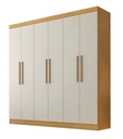 Ver imagem 1 de Guarda Roupa Casal 6 Portas 4 Gavetas Belém - Móveis Valverde - Cinamomo/off White