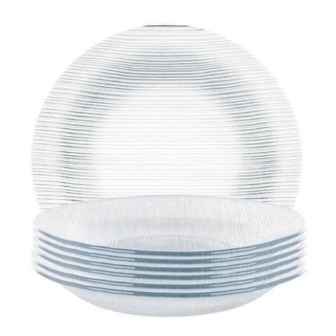 Conjunto 12 Pratos Fundo Diamante Duralex Vidro