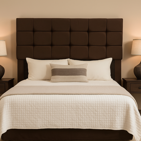 Cabeceira Cama de Queen 160 Cm Malta em Suede com Frame:marrom