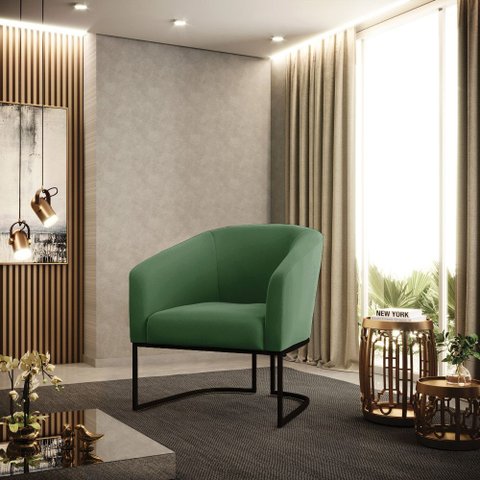 Cadeira Sala de Jantar Base Industrial Preto Stella Suede D03 - D’Rossi