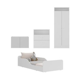 Quarto Infantil Completo C/ Minicama e Mesa Cabeceira Multimóveis Mp4204 Branco - 5