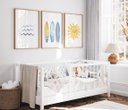 Ver imagem 3 de Kit 3 Quadros Menino Surfista Sol Ondas Prancha Praia Quarto Infantil Bebê