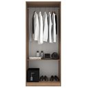 Ver imagem 3 de Guarda-roupa Solteiro Monarca 2 Portas Cor Castanho/offwhite