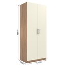 Ver imagem 4 de Guarda-roupa Solteiro Monarca 2 Portas Cor Castanho/offwhite