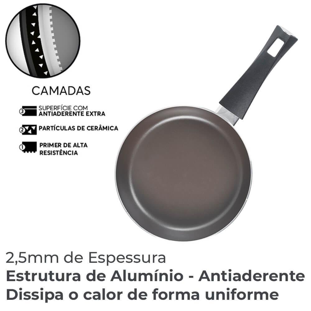 Conjunto de Panelas Antiaderente Ceramic Life Essence Champanhe 5 Peças - Brinox 7250/100 - 5