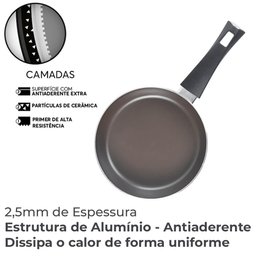 Conjunto de Panelas Antiaderente Ceramic Life Essence Champanhe 5 Peças - Brinox 7250/100 - 5