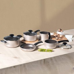 Conjunto de Panelas Antiaderente Ceramic Life Essence Champanhe 5 Peças - Brinox 7250/100 - 8