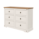 Ver mais imagens de Conjunto 2 Mesa de Cabeceira Corona Mexicana + Cômoda 6 Gavetas Creme/Carvalho