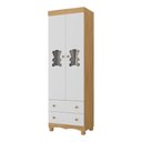 Ver imagem 2 de Guarda-roupa Infantil 62cm 2 Portas e 2 Gavetas Ternura Multimóveis Mp4476 Madeirado/branco