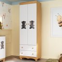 Ver imagem 1 de Guarda-roupa Infantil 62cm 2 Portas e 2 Gavetas Ternura Multimóveis Mp4476 Madeirado/branco