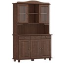 Ver imagem 2 de Cristaleira Portas de Vidro 129cm Pé Madeira Rubia Café F07 - Mpozenato