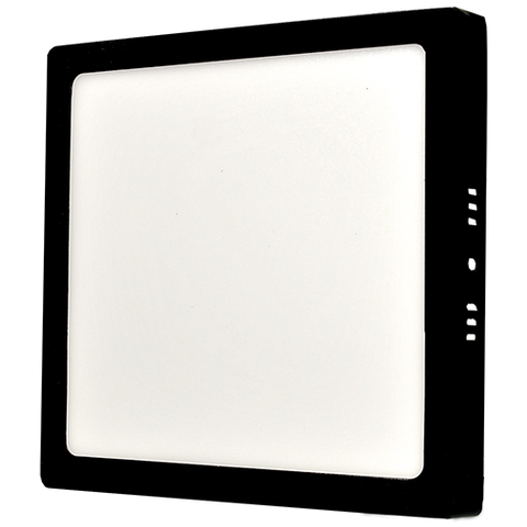 Painel 18w Led Quadrado Sobrepor Preto 22x22 6500k Branco Frio