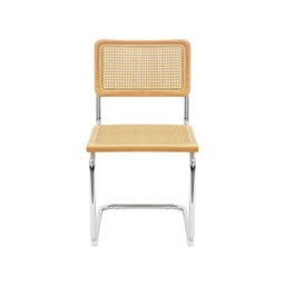 Kit 2 Cadeiras de Jantar Cesca sem Braço Cor Madeira Natural Base Aço Cromado - 3