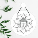 Ver imagem 3 de Flâmula Buda com Flor 30cmx30cm - Cria Arte Laser Branco