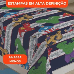Jogo de Cama Infantil Lepper Vingadores Solteiro 2 Peças Microfibra Azul - 5