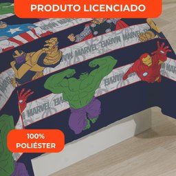 Jogo de Cama Infantil Lepper Vingadores Solteiro 2 Peças Microfibra Azul - 7