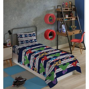 Jogo de Lençol Cama Solteiro Avengers Herois Menino 2 Peças