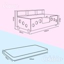 Ver imagem 4 de Cama Infantil Montessoriana Lanna Colchão Juvenil LED Nicho Lousa Mágica Branca Acompanha Lençol