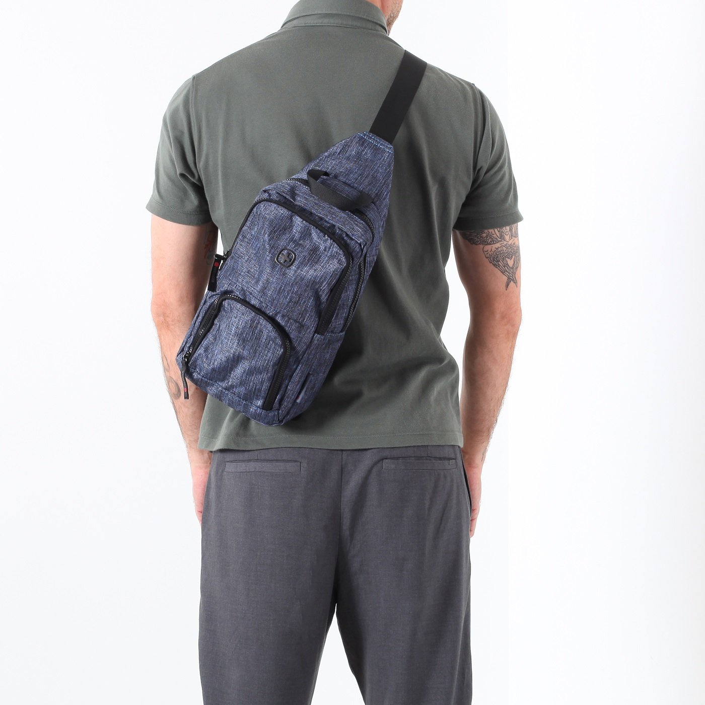 Mochila transversal dois compartimentos Lifestyle Wenger Azul - 6