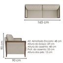 Ver imagem 3 de Sofa 2 Lugares Ambar 165 cm Braços Pes em Madeira Courino Tcs 725 Moll